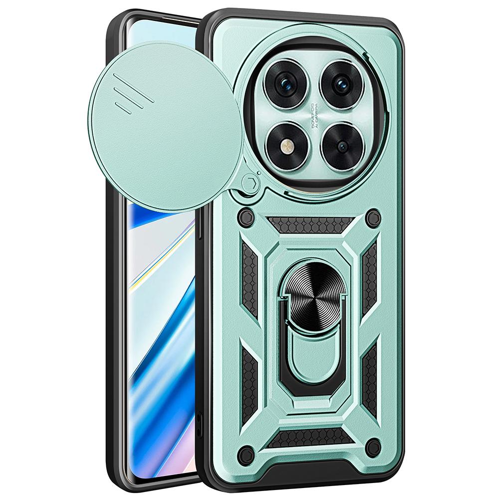 For Xiaomi Redmi Note 14 Pro 5G/Poco X7 5G Case with Slide Camera Lid PC+TPU Kickstand Phone Cover