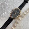 Oval-shaped watch strap, stylish and elegant scale model, high-end simple quartz watch for women, ladies stainless steel watch