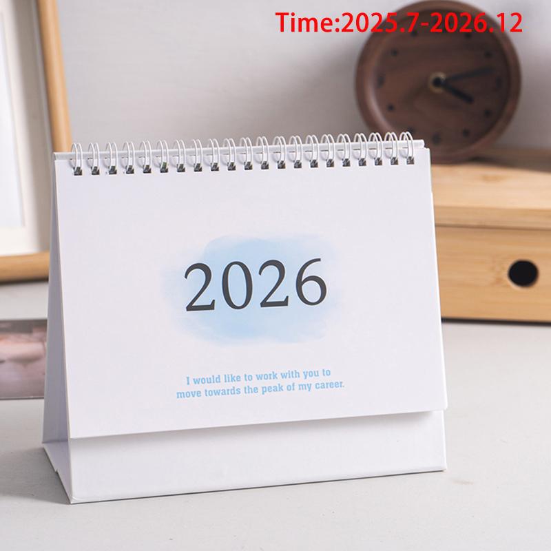 2026 English Version Calendar Gradient Desk Calendar Creative Coil Calendar Planner Desktop Decoration Office Stationery