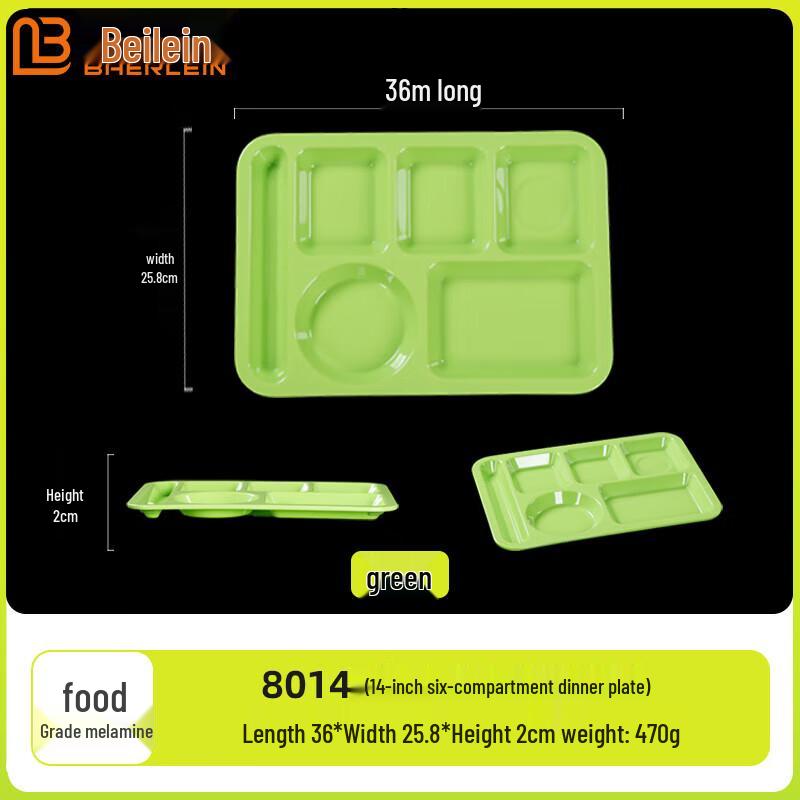 Belyne A5 Food-Grade Melamine Segmented Lunch Tray