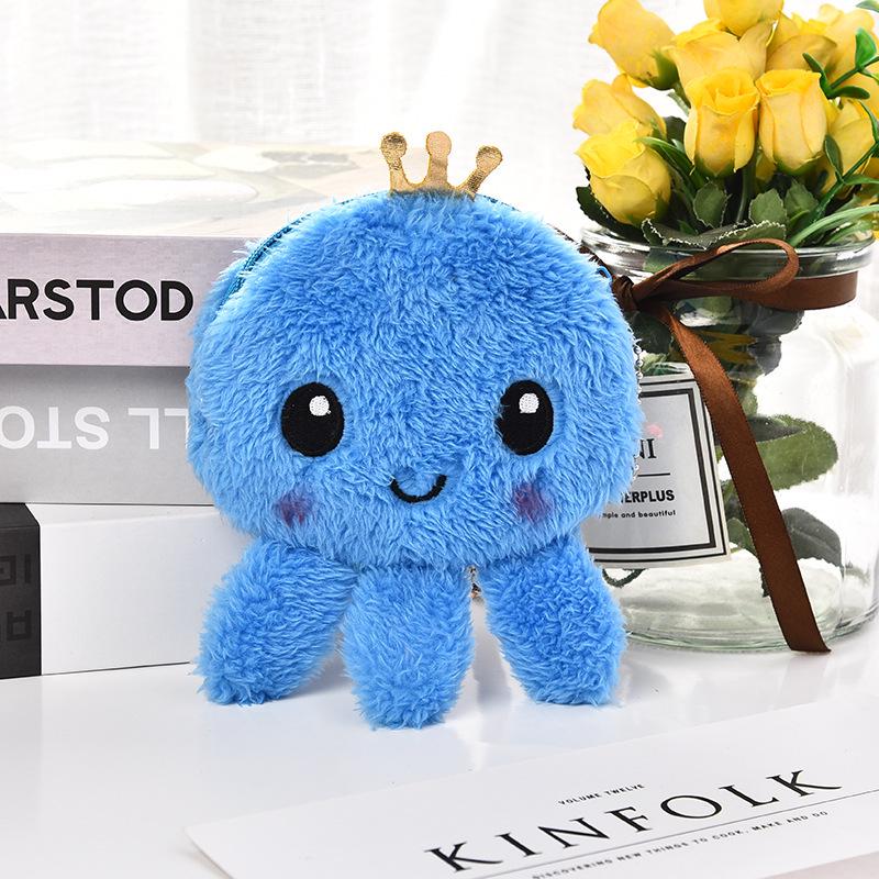 Korean-Style Cute Octopus Plush Coin Purse & Key Holder for Kids