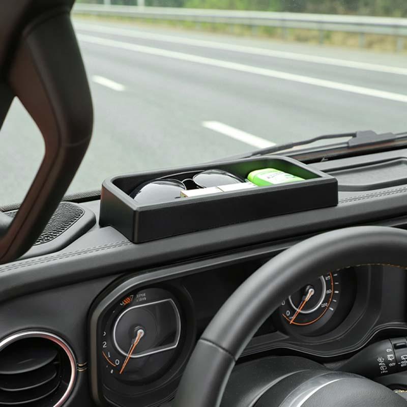 Car Dashboard Organizer Storage Box Container For Jeep Wrangler JL JT Gladiator 2024 Up Stowing Tidying Accessories