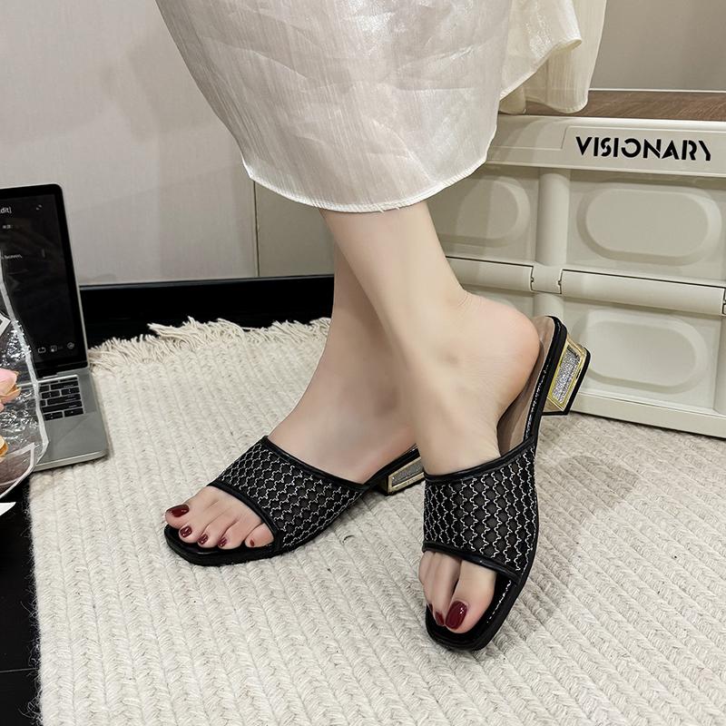 Fashion Fashion 2025 Open Toe Women's Slippers Outdoor New Summer Daily Best Seller Concise Comfortable Light Non-Slip Heels Women