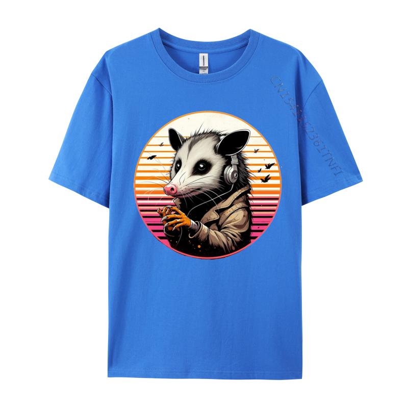 Dark Anime Style Opossum TShirt For Men New Coming Musician Top Tees Men Cotton Tops T Shirt Camisetas