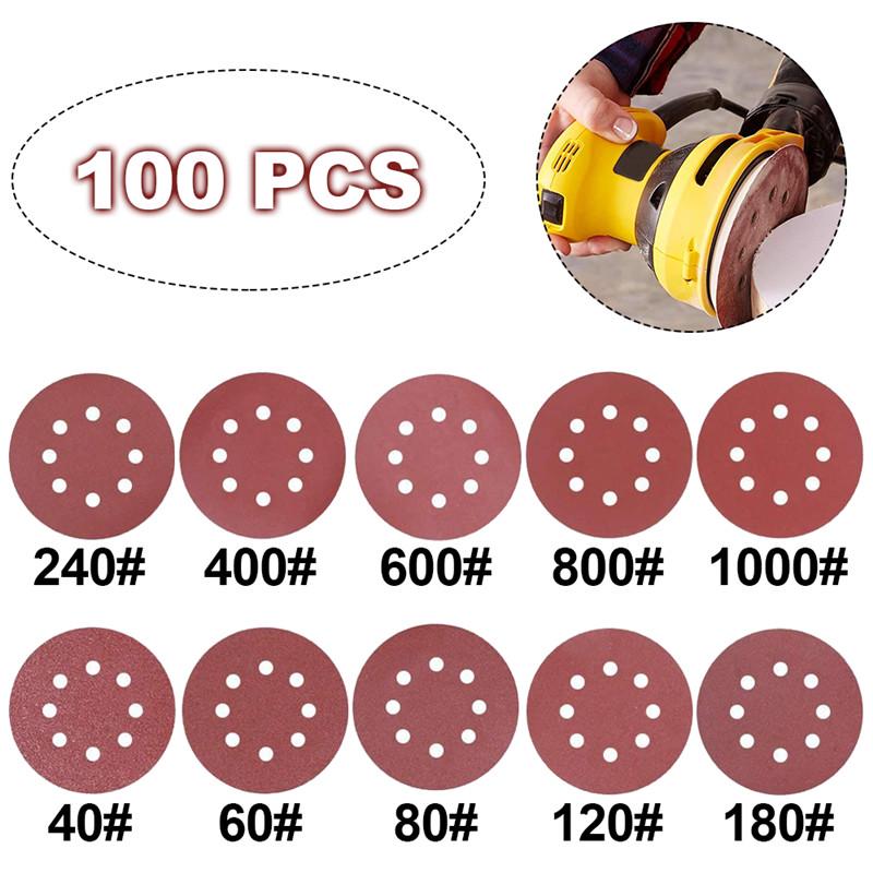 Buy 100pc 125mm Sanding Discs Self Adhesive Pads 803000 Mixed Grit