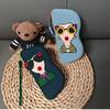 Cute Cartoon Silicone Glasses Case with Wrist Strap for Travel