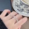 Simple Lace Love Zircon Row Diamond Open Ring Women'S Personality Light Luxury Niche Exquisite Ring