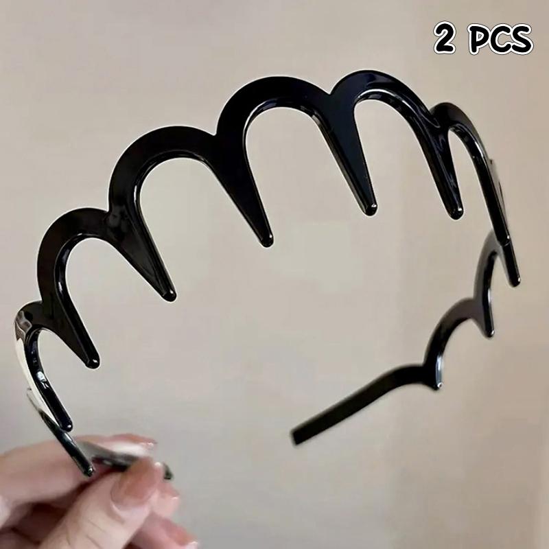 2 Stück Trendige Vielseitige Waschgesichts-Haarbänder für Frauen Mädchen Zähne Rutschfestes Stirnband Einfacher Haarreif Haaraccessoires