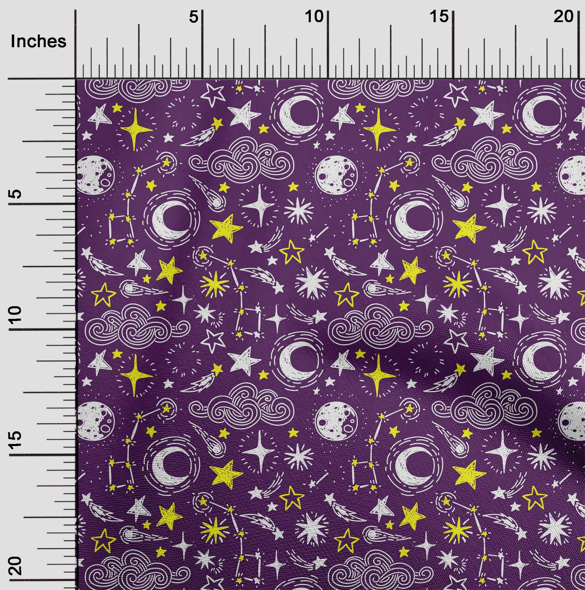 

OneOone Cotton Flex Blue Fabric Clouds|Star & Planet Galaxy Sewing Craft Projects Друк на тканині 40 дюймів 42 Inch Wide - Viscose Chiffon винний