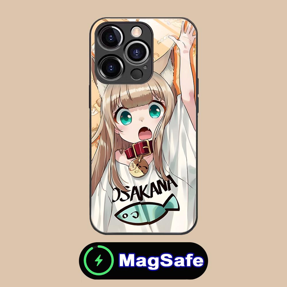 Anime Kinako Hara Mobile Phone Case for iPhone 17 16 15 14 13 12 11 Air Pro Max Plus Mini MagSafe Glass Colorful Cover Pretty