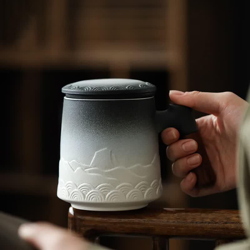 Chaxun Ceramic Tea Infuser Mug with Lid