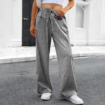 26-3-14-Ladies' Fashionable Color Straight Leg Pants With High Waist Pockets Casual Pants2101