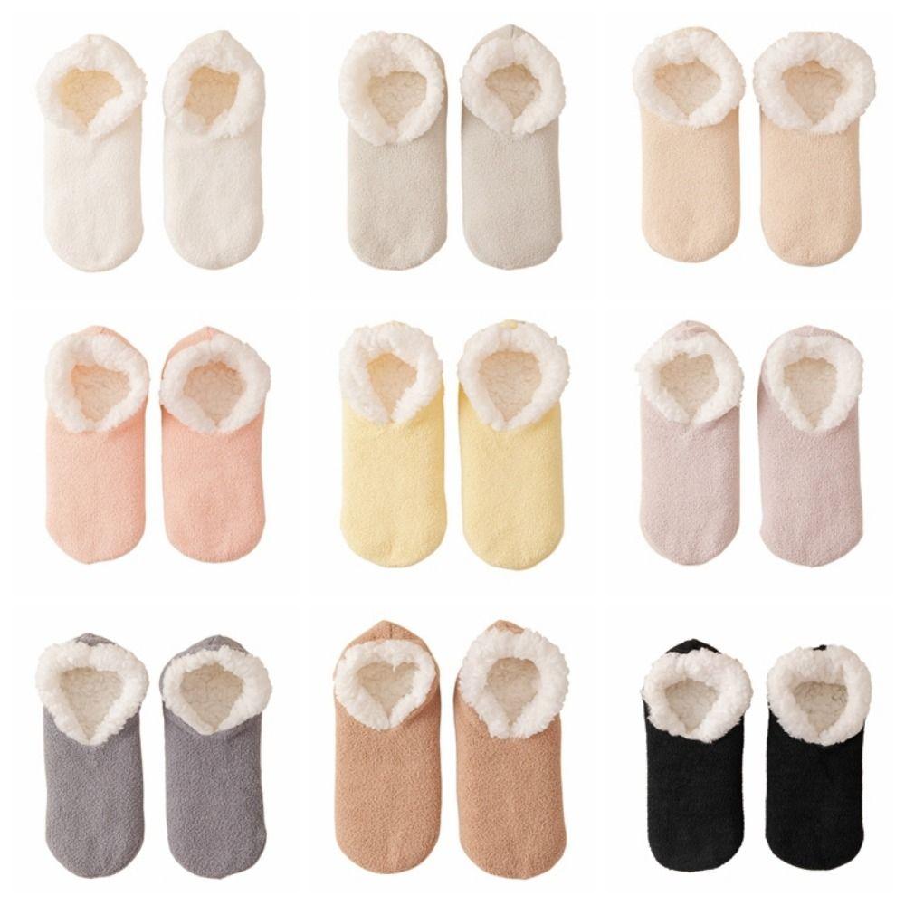 Non-slip Bottom Lamb's Wool Socks Thickened Sleeping Slipper Socks Lamb Fleece Socks Autumn Winter