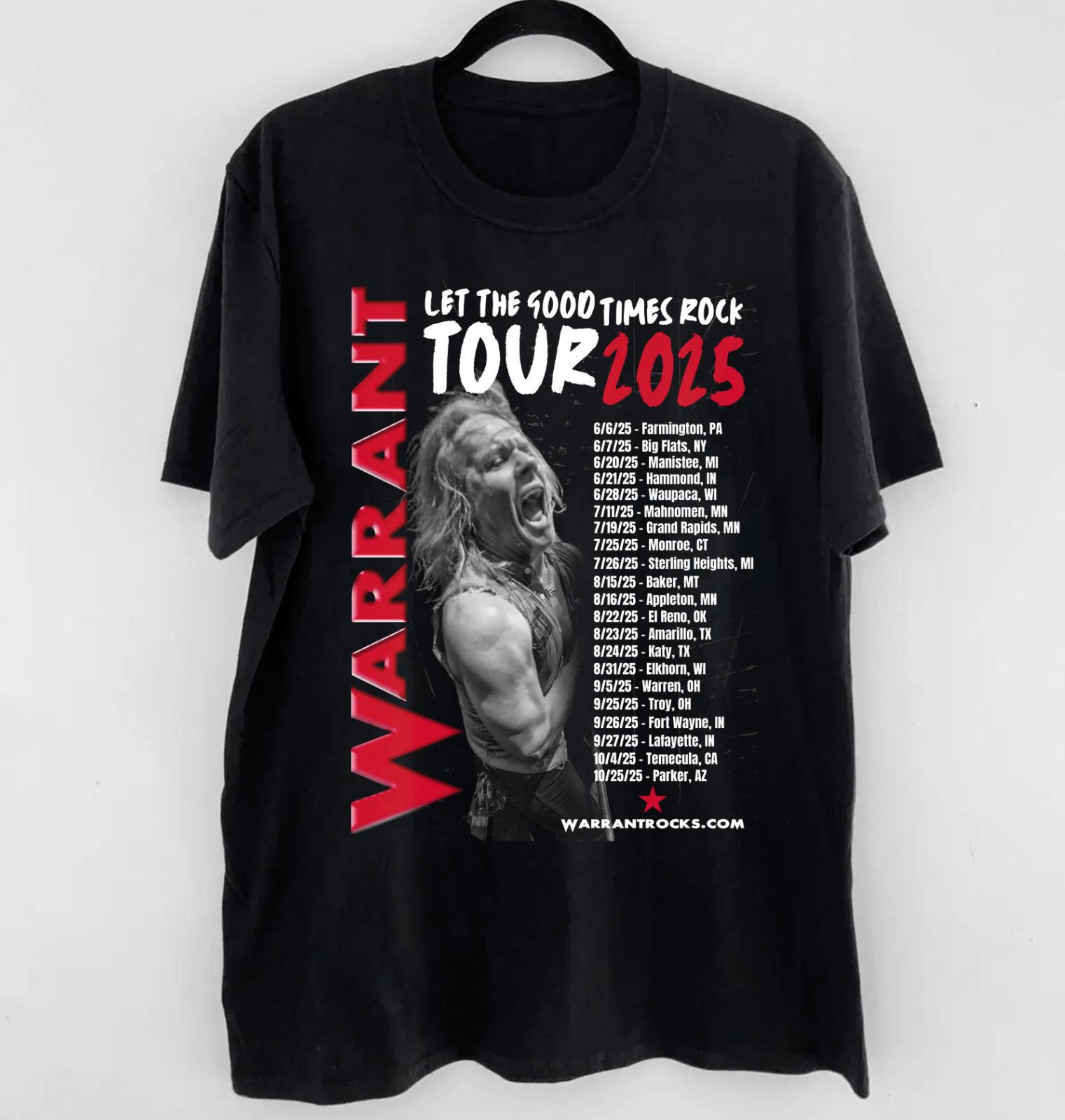 WARRANT Band 2 2026 Tour Dates mEMBERS Shirt Black Unisex S-5XL E1858 XXXXL