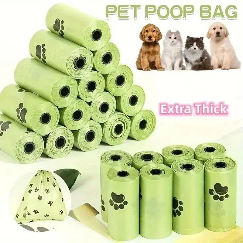 Dog Poop Bags 120pcs– Thick & Leak-Proof! Green with Random Patterns, Perfect Pet Waste Bags for Dog Outdoor Walking