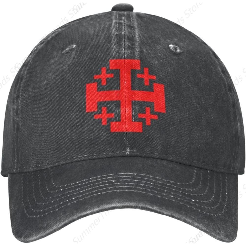 

Jerusalem Catholic Cross Baseball Cap Golf Dad Hat Adjustable Unconstructed for Men Women