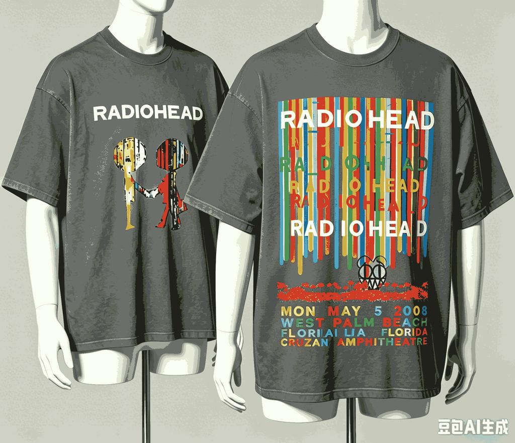Radiohead For Fan Gift Tshirt Unisex Unisex Harajuku Oversized Unisex Short Sleeve Streetwear High Quality Couples Retro Fashion