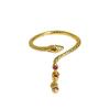Year Of The Snake, Snake-Shaped Gold Open Ring, Personalized Retro Diamond-Set, Medium And Ancient Style, High-End Sense, Light Luxury, Niche