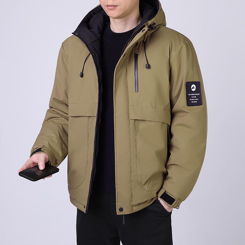 Men's Trendy Hooded Winter Jacket - Thick, Warm, Cotton-Padded Coat