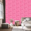Polynesian Geometric Pattern Wallpaper Powder Pink and Rose 50x1000