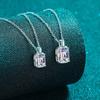 Minimalist Square Candy Pendant Necklace Women Sterling Chain Daily Wear Simple Locket Jewelry