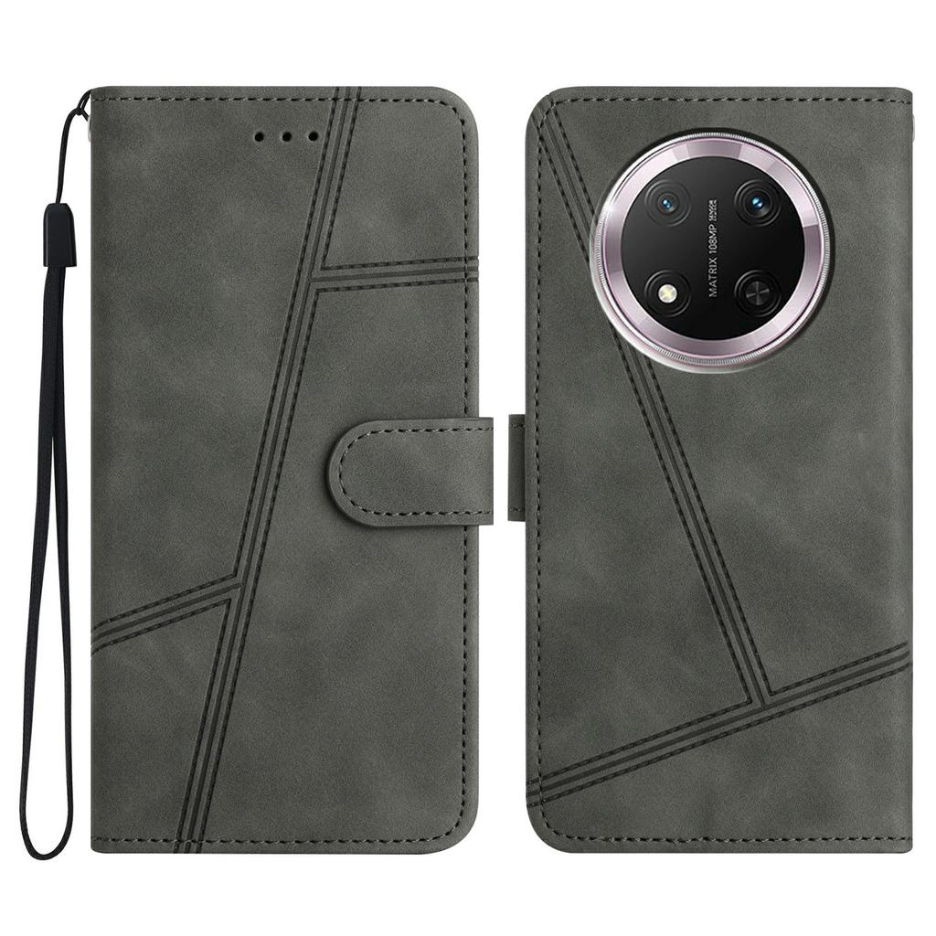 Phone Case For Honor X9c 5G/Magic7 Lite 5G/X60 Pro 5G Flip Leather Retro Cover Lines Imprinted