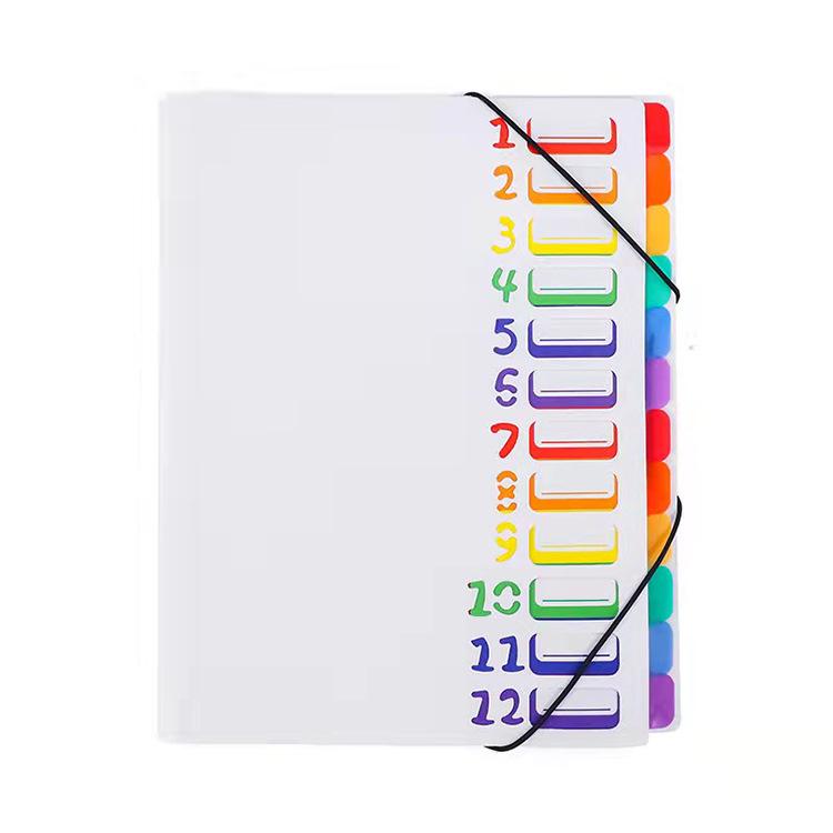 A4 Rainbow Loose-Leaf Binder Folder for Test Paper and Contract Storage