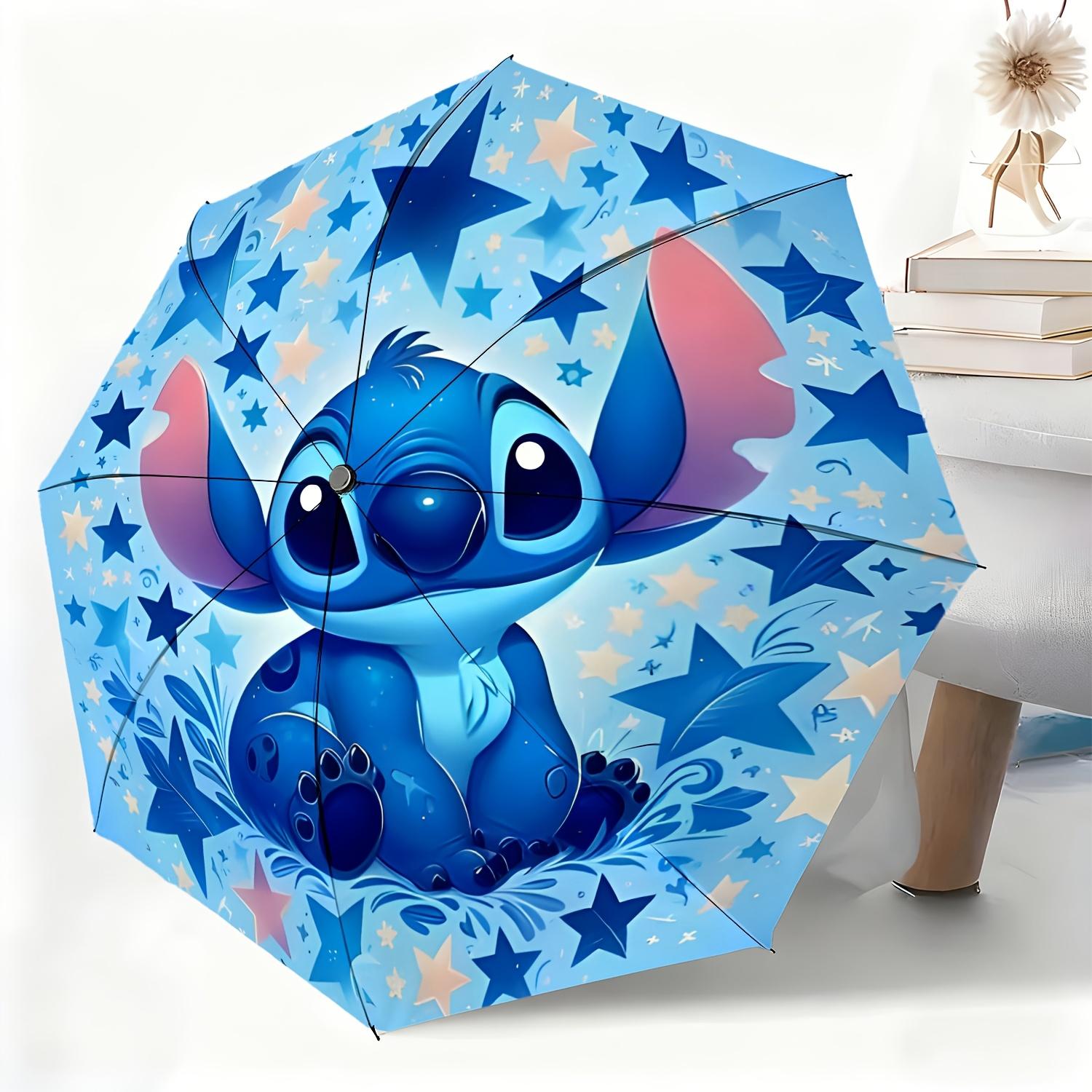 

1pc Disney Authorized Stitch Pattern Automatic Umbrella | All-Weather, Portable Folding Umbrella, Ideal for Christmas and Birt (as the picture,Iron&8K)