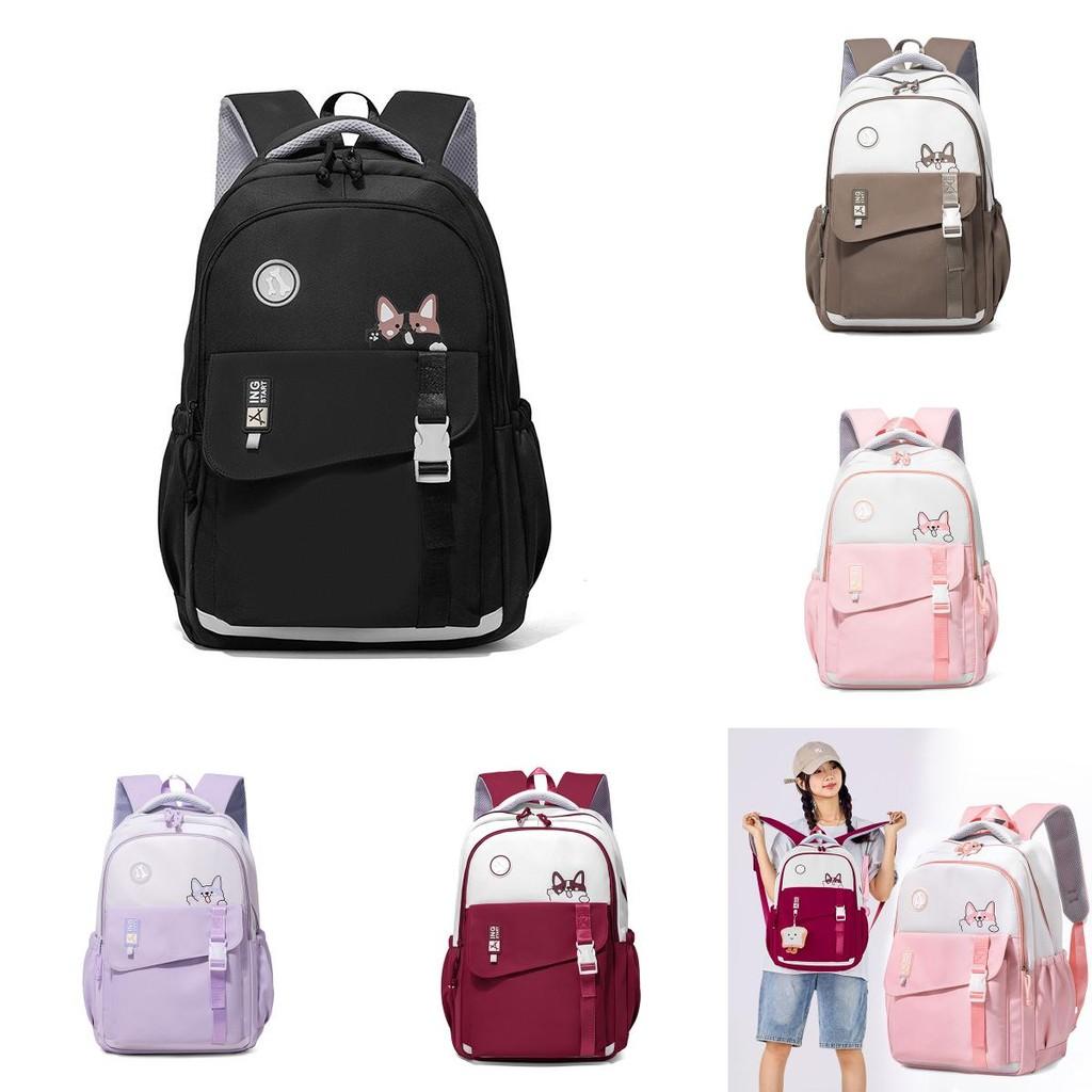 Large Capacity Simple Backpack With Puppy Print And Letter Design Daily For