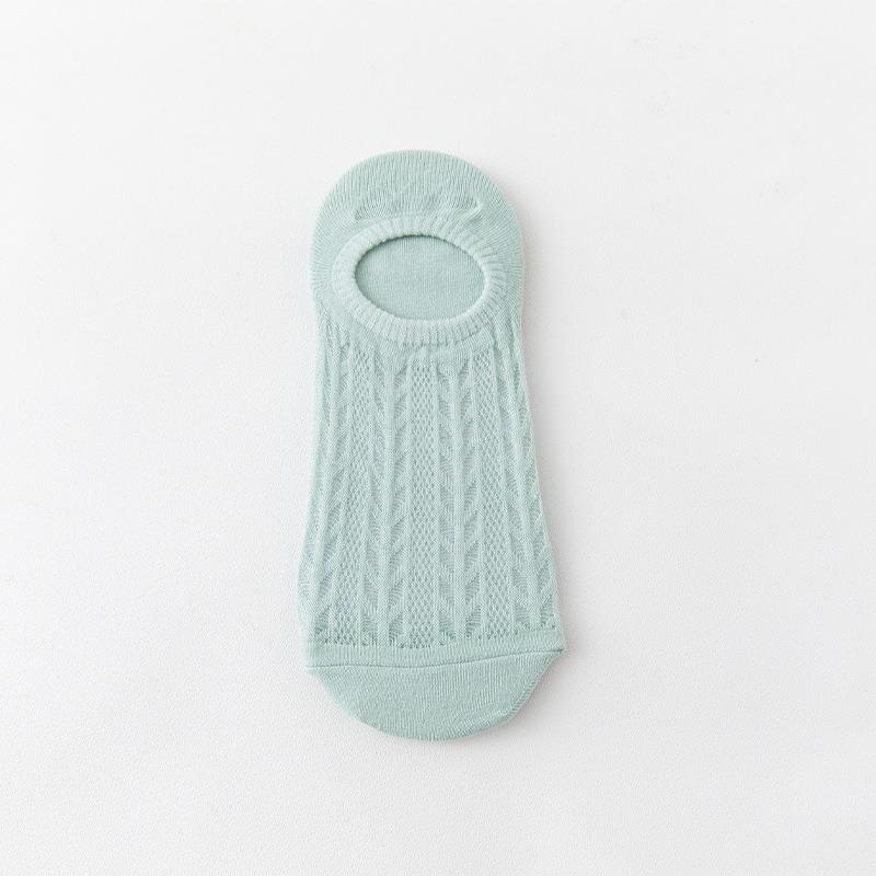 Ladies Spring and Summer Thin Simple Mesh Pure Color Breathable Shallow Mouth Invisible Socks