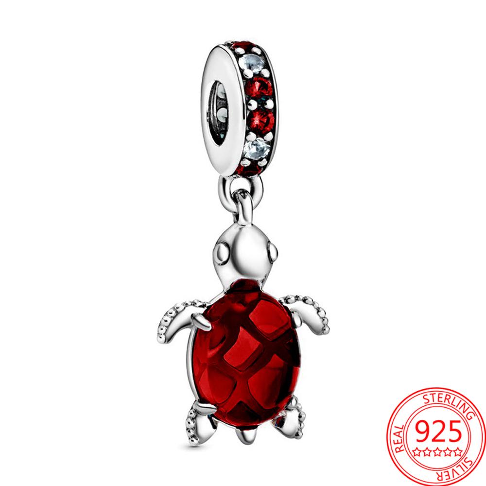 Ocean Wind Copper Red&Pink&Purple&Blue&Green Crystal Turtle Starfis Fit Diy Bracelet Gift Jewelry