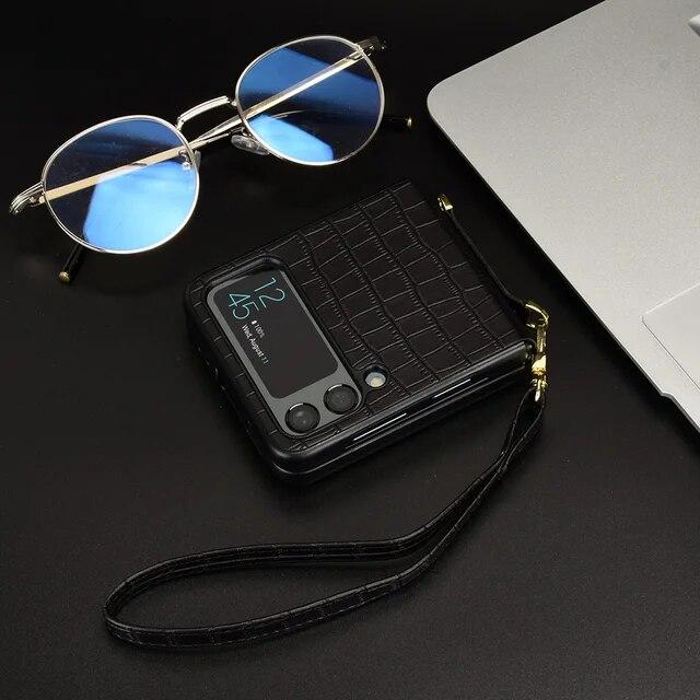 Anti-Falling Luxury Leather Wallet Cover Case for Samsung Galaxy Z Flip 4 5 5G Flip5 Flip4 Flip3 Flip 3 Anti-Drop Phone Cover