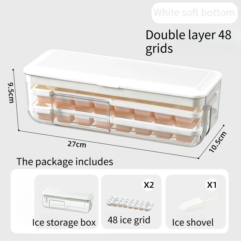New Press Silicone Ice Cube Tray Easy Release Ice Maker Mold for Home Kitchen Freezer Storage Box Ice Making Tool