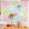 Sugar Bunnies Dreamland Carousel Anime Tapestry Hippie Flower Wall Carpets Dorm Decor Wall Hanging Home Decor