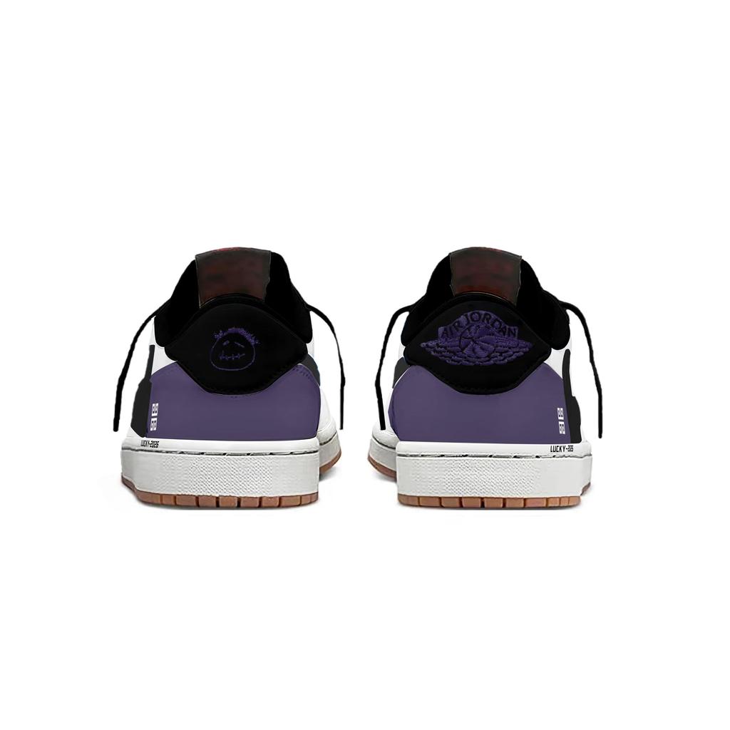Jordan x Travis Scott Air Jordan 1 White & Purple Hook Slip Resistant Low top Vintage Basketball Shoes Women's DZ4137-700(Team2042-  .)