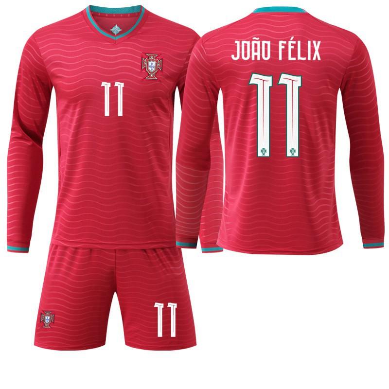 Long-sleeved Football Uniform No. 7 C Ronaldo Jersey Set 8B Fee Sports Team Portugal World Cup