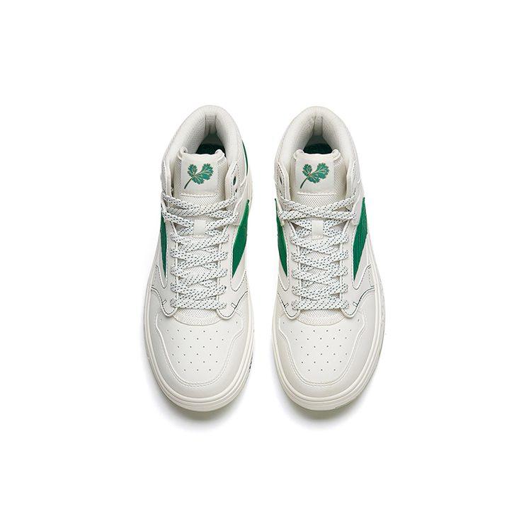Anta Street Naughty High top Skateboard Shoes Women's White Green 122238065S-1
