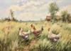 Rustic Chicken Hens Farmhouse Countryside Landscape Animals Poster Wall Art Pictures Canvas Painting Home Kitchen Decor