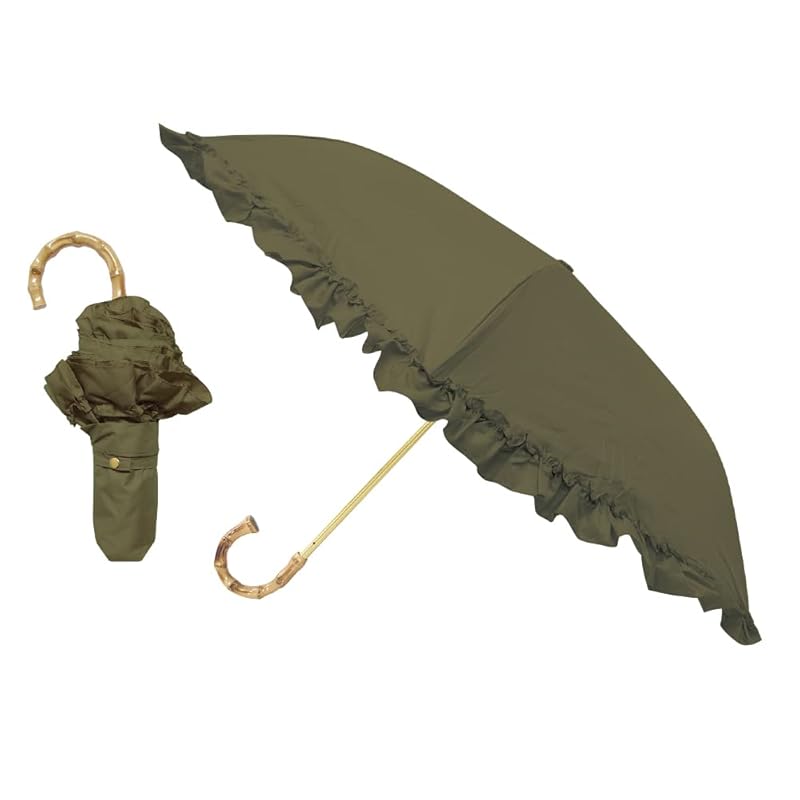 

camio japan parasol Completely blacked out Folding umbrella/3 tiers frills [Shading rate/UV cut rate 100%/UPF50+/UV cut/For both sun and rain/Wind