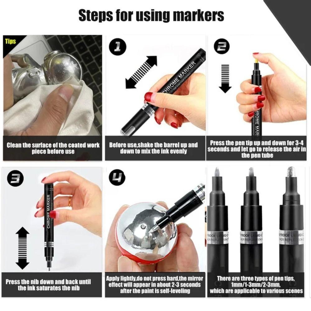 Permanent Art Marker Paint Pen Art Craftwork Pen Reflect Markers Pen New Chrome Mirror Marker Pen