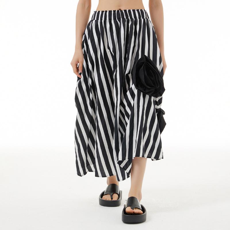 High Waist Spring Summer Casual Loose Long Woman Skirt