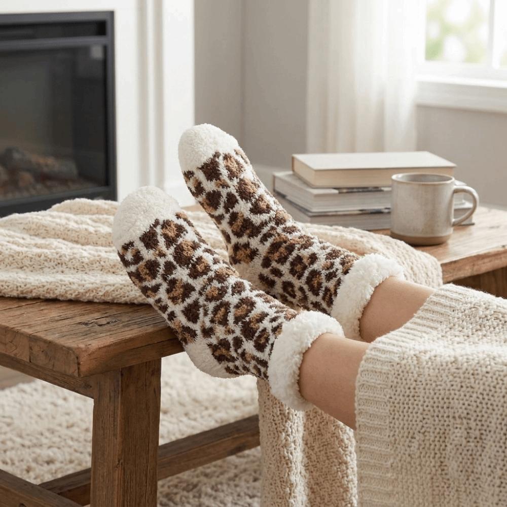Thicken Plush Fuzzy Slipper Socks Thermal Warm Thermal Slipper Socks Soft Sleep Socks Bedroom Wear
