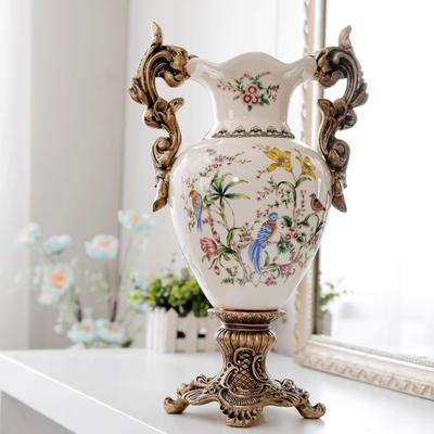 Tall Floor White Ceramic Vase for Branches &Dried Flowers,Unique Design Ice Cracked Sophisticated Vessel
