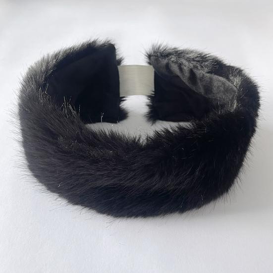 Artificial Hair Band Elastic Imitation Fox Fur Headband Wide Edge Design No Dome Coldproof Winter Hair Tie