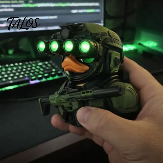 Trendy Military Desktop Decor Tactical Night Vision Duck Figurine, Cool Statue, Desk for Gamers Gear Model Collectors, 4 Colors Available, Car