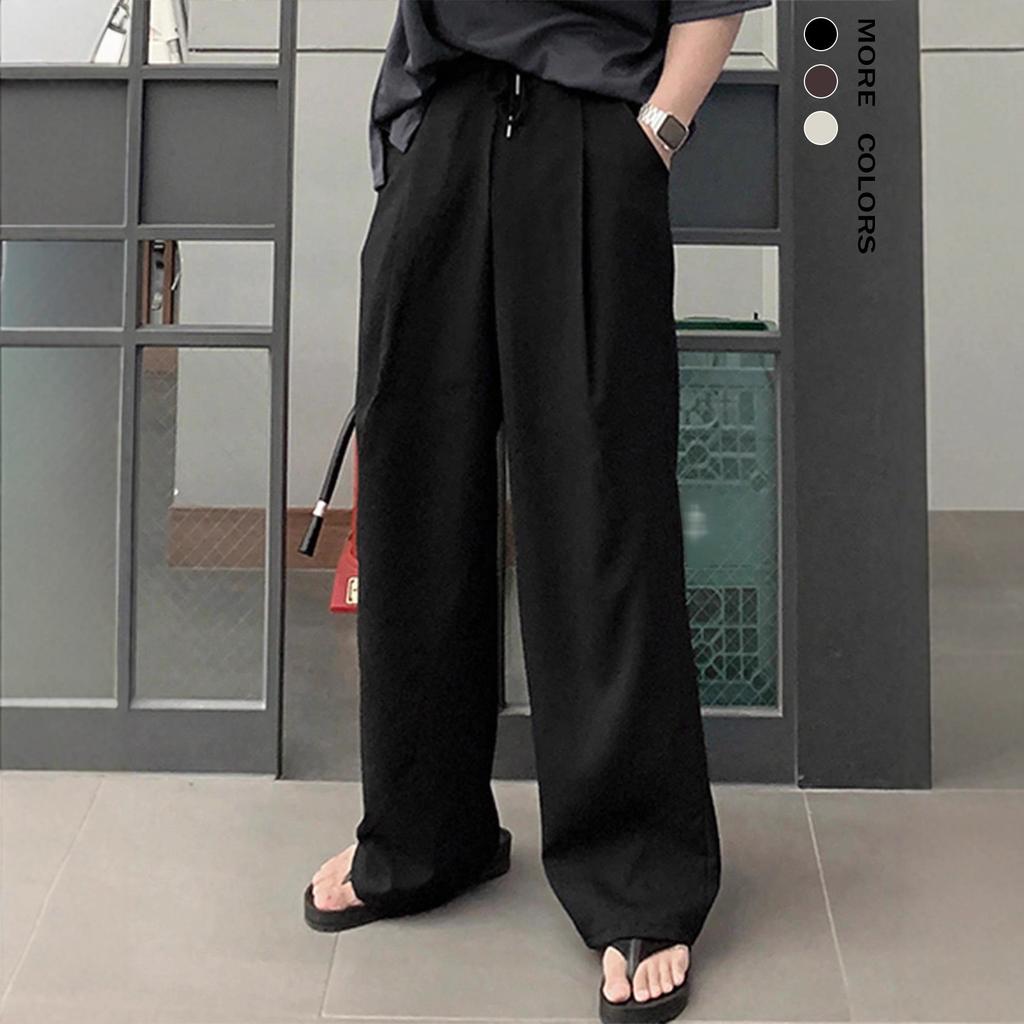 Men's wide-leg pants, new spring and autumn style, loose straight cut, drapey, versatile casual floor-length pants