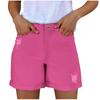 Women's Solid Color Jeans Stretch Slim Fit Distressed Denim Shorts