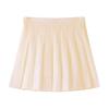 Women's Khaki Pleated A-Line Skirt - High Waist, Plus Size, School Style, Slim Fit, Autumn/Winter, Short Length.