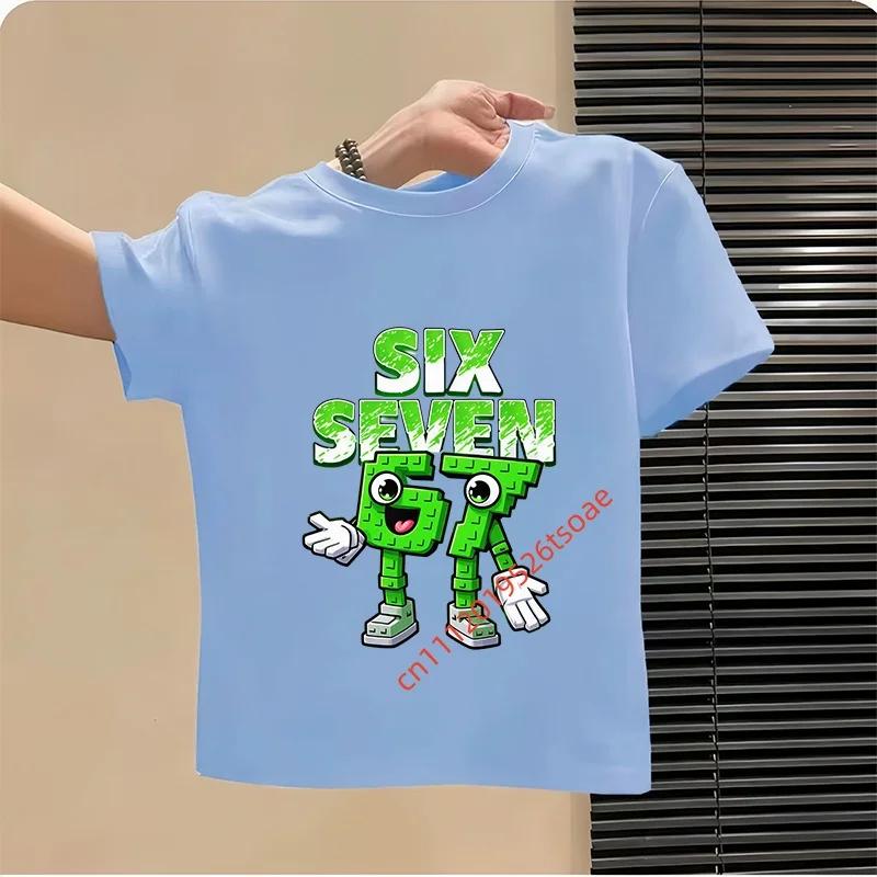 Funny Six Seven Italian Brainrot 67 Number Graphic Print TShirt BoyGirl Summer Short Sleeved Kids Loose Comfortable Tshirt Top