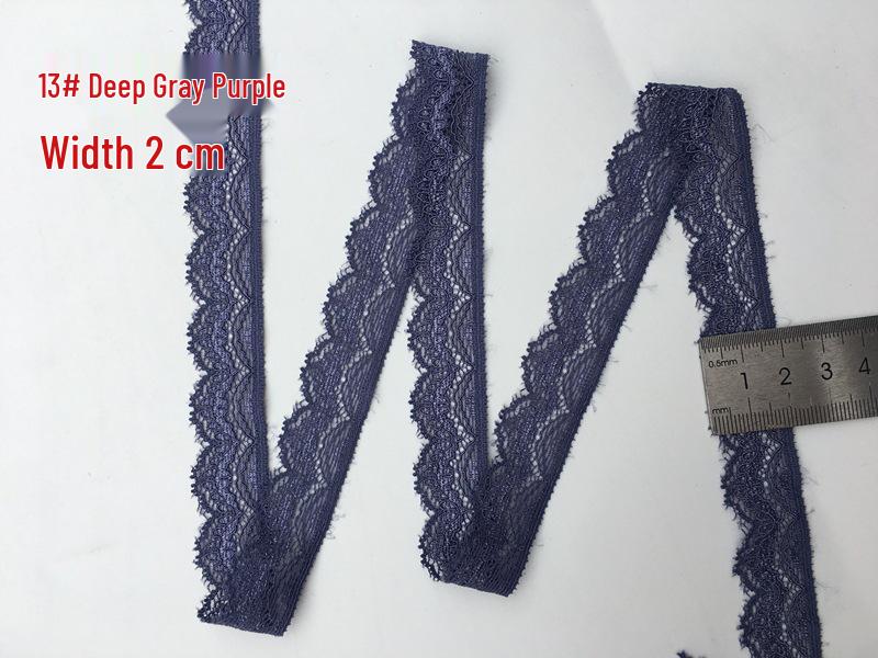 Multi-Color Elastic Lace Trim Lingerie, 2cm Wide